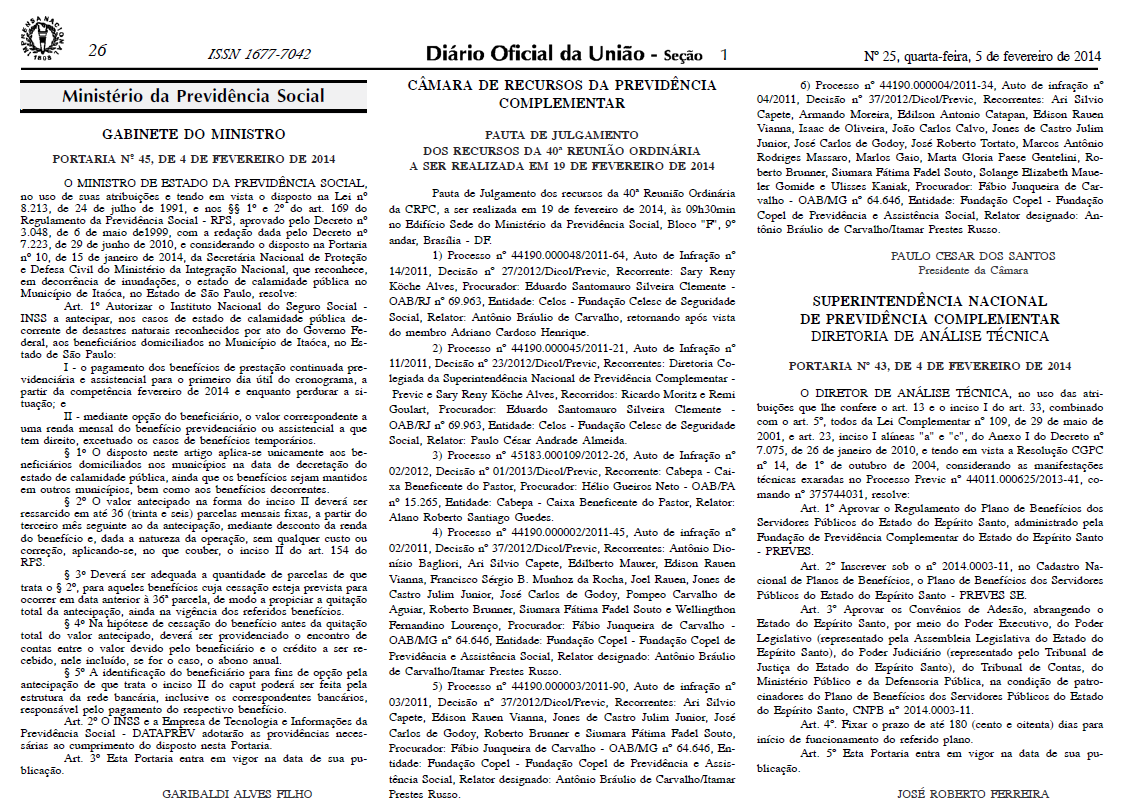 Portaria nº 43/2014 - Regulamento do Plano de Benefícios dos Servidores Públicos do Estado do Espírito Santo